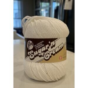 Lily Sugar 'N Cream The Original Solid Yarn Large 4oz Skein 100% Cotton White